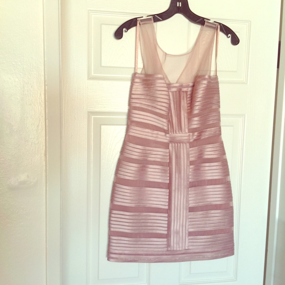 BCBGMAXAZRIA Brenda Bandage Dress in Taupe | Size2